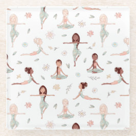 Cute Girls Zen Yoga Meditation Spirituele Namaste Glazen Onderzetter