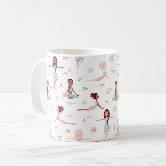Cute Girls Zen Yoga Meditation Spirituele Namaste Koffiemok (Voorkant links)
