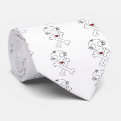 Cute Girly Alien Skull Crossbones Stropdas (Opgerold)