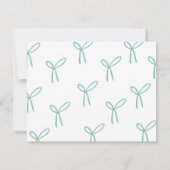 Cute Girly Aqua Ribbon Bow Stationery  Notitiekaartje (Achterkant)