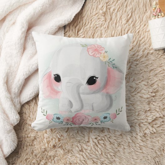 Cute Girly Baby Elephant Kussen (Deken)