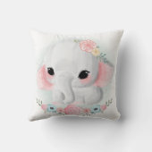 Cute Girly Baby Elephant Kussen (Achterkant)