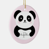 Cute Girly Baby Panda Beer Monogram Keramisch Ornament (Rechts)