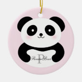 Cute Girly Baby Panda Beer Monogram Keramisch Ornament (Voorkant)