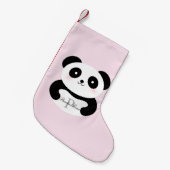 Cute Girly Baby Panda Beer Monogram Kleine Kerstsok (Voorkant (Hangend))