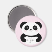Cute Girly Baby Panda Beer Monogram Magneet (Voorkant / Achterkant)