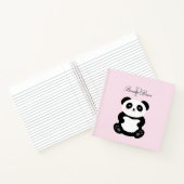 Cute Girly Baby Panda Beer Monogram Notitieboek (Binnen)