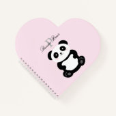 Cute Girly Baby Panda Beer Monogram Notitieboek (Voorkant)