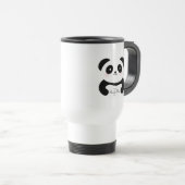 Cute Girly Baby Panda Beer Monogram Reisbeker (Voorkant rechts)