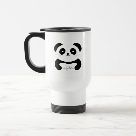 Cute Girly Baby Panda Beer Monogram Reisbeker (Links)