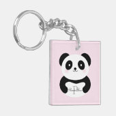Cute Girly Baby Panda Beer Monogram Sleutelhanger (Voorkant Links)