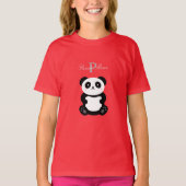 Cute Girly Baby Panda Beer Monogram T-shirt (Voorkant)