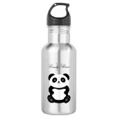 Cute Girly Baby Panda Beer Monogram Waterfles (Voorkant)