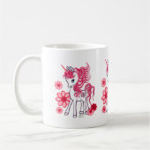 Cute Girly Baby Unicorn Red Koffiemok (Links)