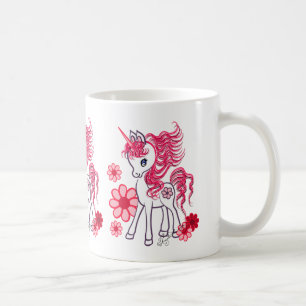 Cute Girly Baby Unicorn Red Koffiemok