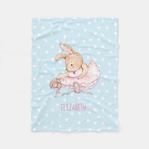 Cute Girly Ballerina Rabbit Girls Genoemd Fleece Deken