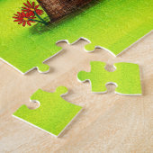 Cute Girly Beer Kitten Whimsical Landschap Legpuzzel (Zijkant)