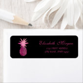 Cute Girly Black Pineapple Address Label (Insitu)