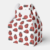 Cute Girly Black Red Waterverf Ladybug Pattern Bedankdoosjes (Achterkant)