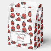 Cute Girly Black Red Waterverf Ladybug Pattern Bedankdoosjes (Geopend)