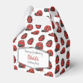 Cute Girly Black Red Waterverf Ladybug Pattern Bedankdoosjes (Voorkant Zijde)