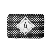 Cute Girly Black White Polka Dots Monogram Badmat (Voorkant)