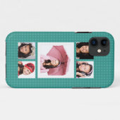 Cute Girly Blauwgroen 5 Foto Collage Case-Mate iPhone Case (Achterkant (horizontaal))