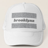 Cute Girly Bling Glitter Pattern Persoonlijke naam Trucker Pet (Voorkant)