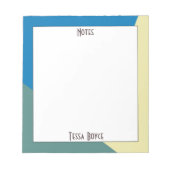 Cute Girly Blue Beige Color Monogrammed Notitieblok (Voorkant)