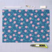 Cute Girly Blue & Pink Floral Tissuepapier (Craft)