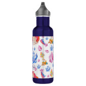 Cute Girly Blue Pink Star Name Unicorn Waterfles (Rechts)