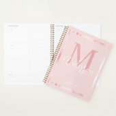 Cute Girly Blush Pink Floral Monogram Planner (Display)