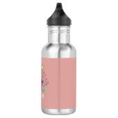 Cute Girly Blush Pink Teddy Bear Floral Kinder Waterfles (Rechts)