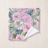 Cute Girly Blush Pink & White Floral Illustration Bad Handdoek (Wasdoekje)