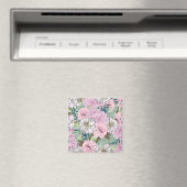 Cute Girly Blush Pink & White Floral Illustration Magneet (Insitu (Vaatwasser))