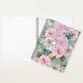 Cute Girly Blush Pink & White Floral Illustration Planner (Display)