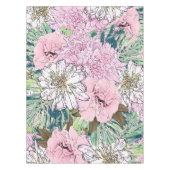 Cute Girly Blush Pink & White Floral Illustration Tafelkleed (Voorkant)