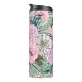 Cute Girly Blush Pink & White Floral Illustration Thermosbeker (Geroteerd rechts)