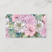 Cute Girly Blush Pink & White Floral Illustration Visitekaartje (Achterkant)