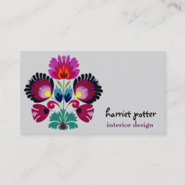Cute Girly Bohemian Flowers Visitekaartje