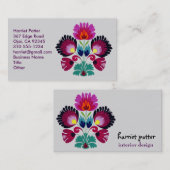 Cute Girly Bohemian Flowers Visitekaartje (Voorkant / Achterkant)