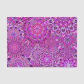 Cute Girly Boho Chic Pink Paarse Floral Mandalas Tissuepapier (Voorkant)