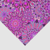 Cute Girly Boho Chic Pink Paarse Floral Mandalas Tissuepapier (Detail)