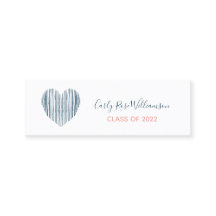 Cute Girly Boho Heart Afstuderen Name Calling Card