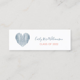 Cute Girly Boho Heart Afstuderen Name Calling Card Contactkaartje