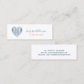 Cute Girly Boho Heart Afstuderen Name Calling Card Contactkaartje (Voorkant / Achterkant)