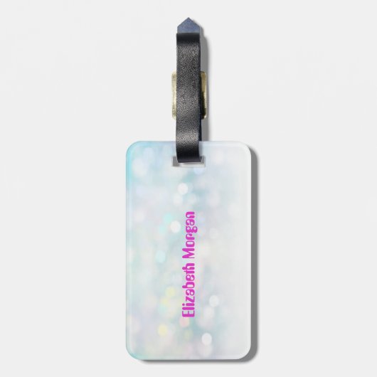 Cute Girly Bokeh, Love-Personalized Bagagelabel (Achterkant verticaal)