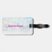 Cute Girly Bokeh, Love-Personalized Bagagelabel (Achterkant horizontaal)