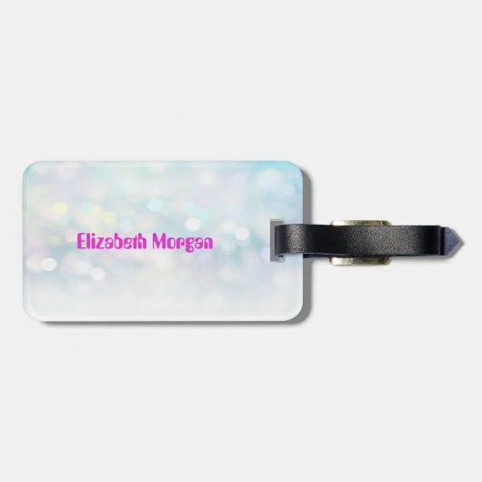 Cute Girly Bokeh, Love-Personalized Bagagelabel (Achterkant horizontaal)