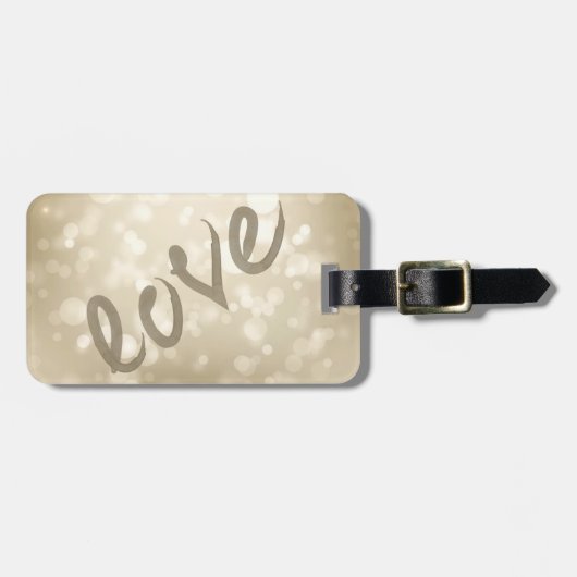 Cute Girly Bokeh, Love-Personalized Bagagelabel (Voorkant horizontaal)